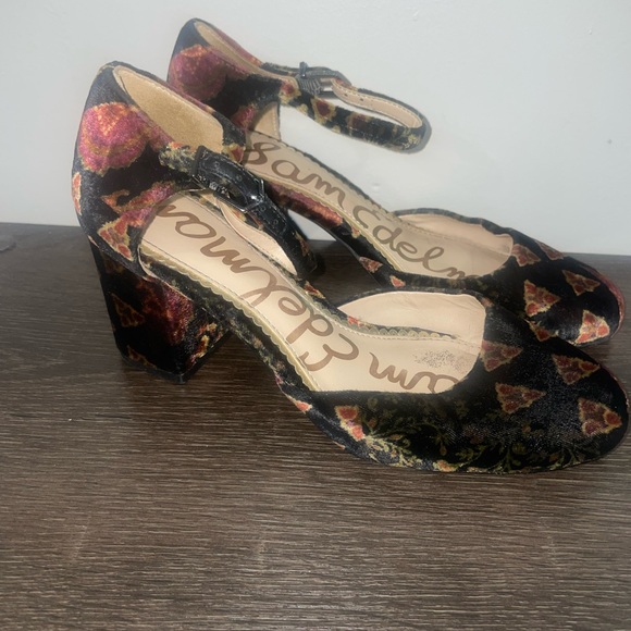 Sam Edelman Shoes - Sam Edelman‎ Clover Velvet Block Heeled Pumps size 5